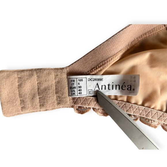 Antinéa Lace Trimmed Beige Bra women’s size 40E - Picture 6 of 8